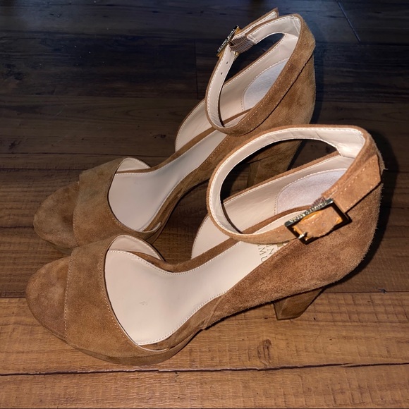Vince Camuto Brown Suede Heels - Picture 2 of 6